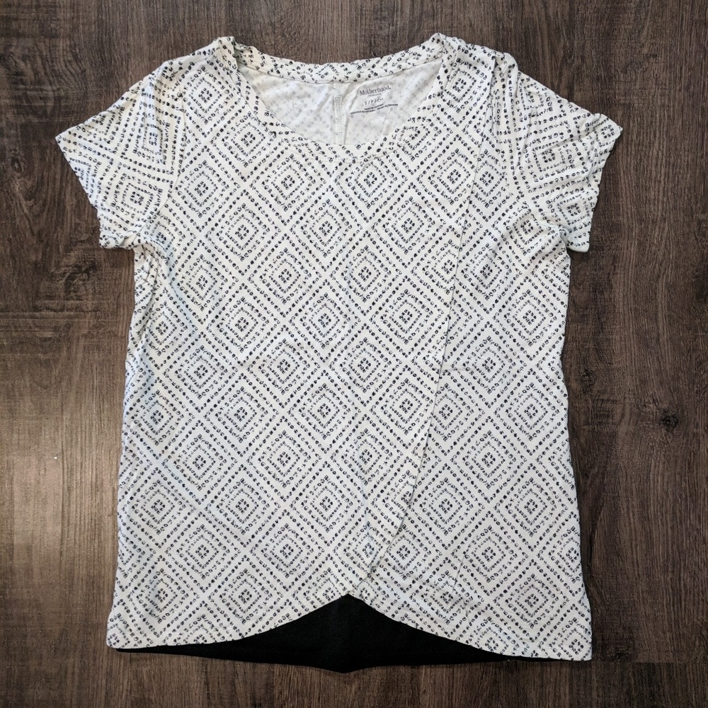 Nursing layered crew neck tee